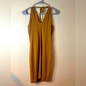 Wild Fable Toasted Almond Ribbed Halter Bodycon Mini Dress NWOT